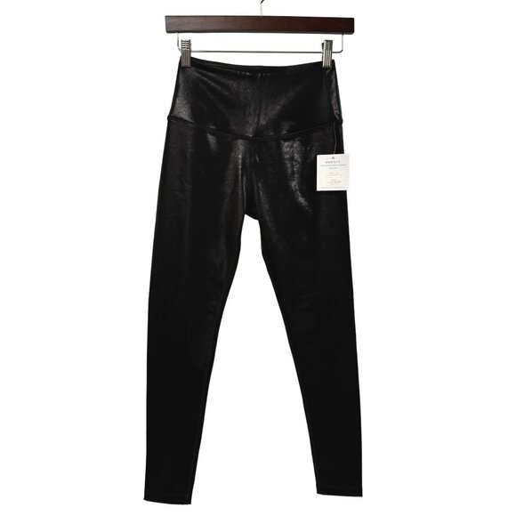 BARRYS FIT High Waist Speed Tight Womens M Shiny Foil Black Cropped Leggings $98 - Picture 1 of 8